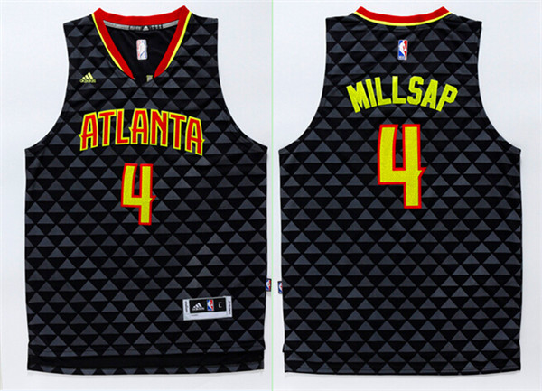 NBA Atlanta Hawks #4 Millsap Black New Jersey