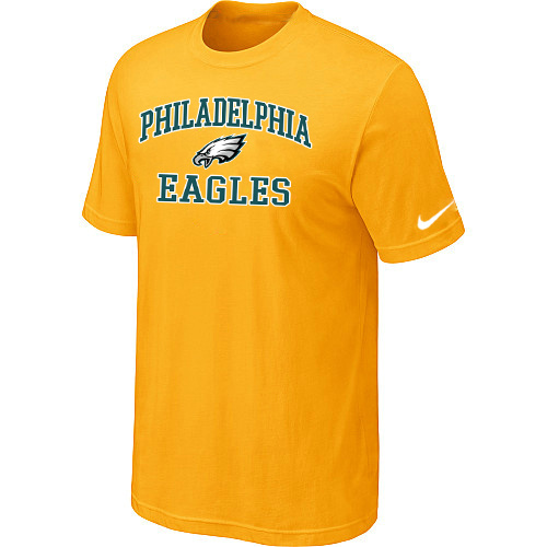  Philadelphia Eagles Heart& Soul Yellow TShirt 77 