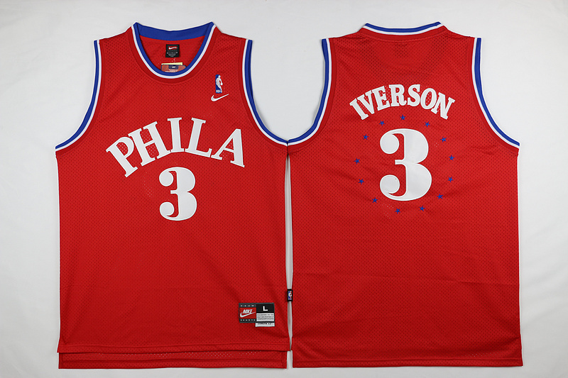 NBA Philadelphia 76ers Iverson #3 Iverson Red Jersey