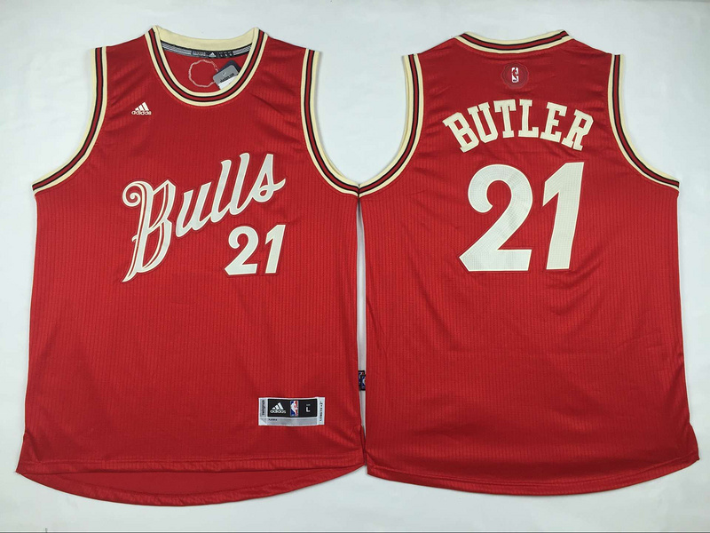 15-16 NBA Chicago Bulls #21 Butler Red Christmas Jersey