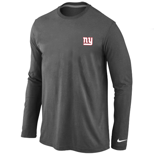 New York Giants Logo Long Sleeve T-Shirt D.Grey