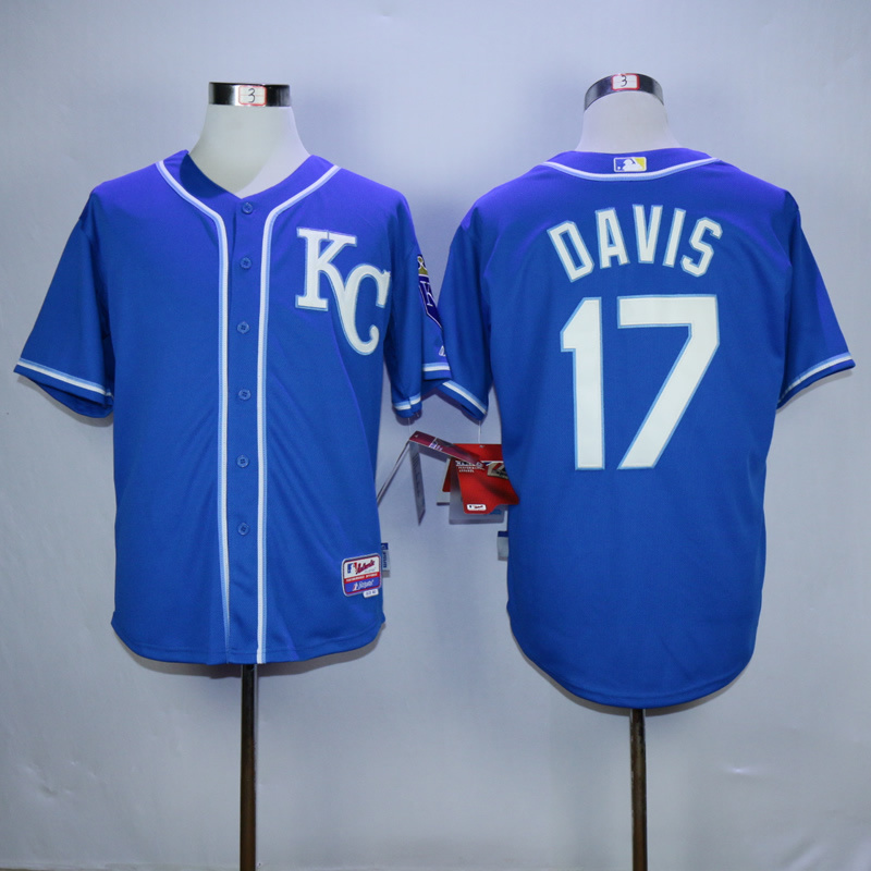 MLB Kansas City Royals #17 Davis Blue 2014 World Series Jersey