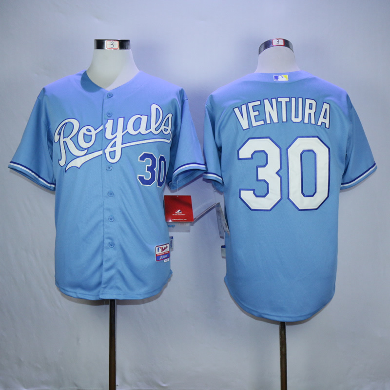 MLB Kansas City royals #30 Ventura Light Blue Jersey