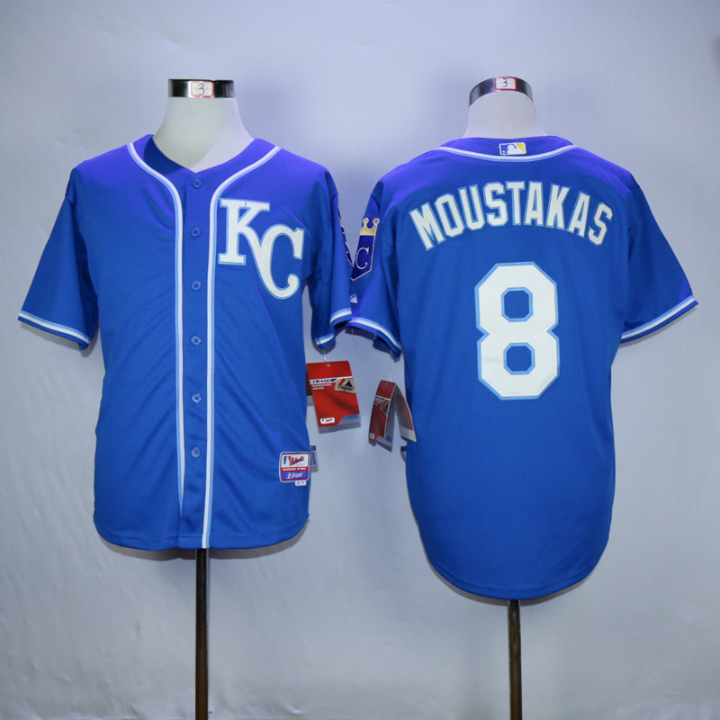 MLB Kansas City Royals #8 Moustakas Blue Jersey