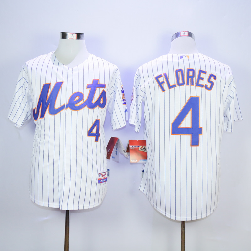 MLB New York Mets #4 Flores Cool Base White Jersey