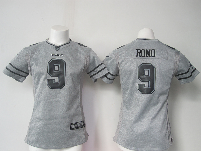 NFL Dallas Cowboys #9 Romo Hemp Grey Women Jersey 