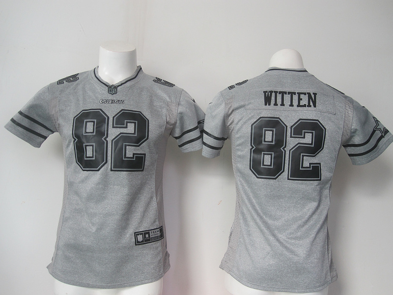 NFL Dallas Cowboys #82 Witten Hemp Grey Women Jersey 