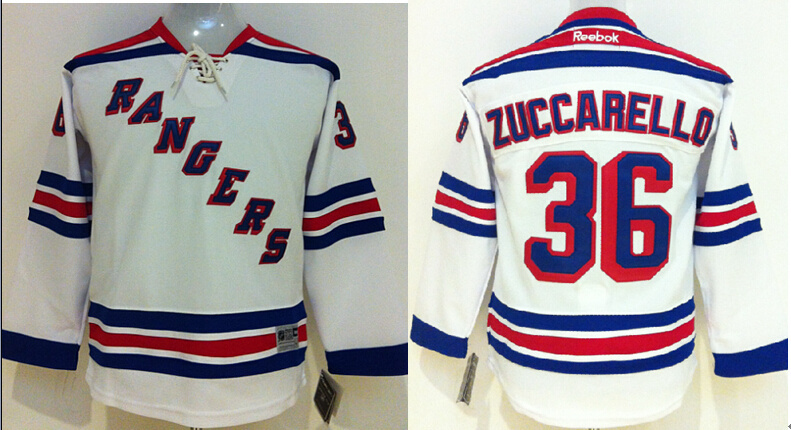 NHL New York Rangers #36 Zuccarello White Youth Jersey