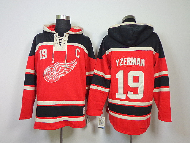 Detroit Red Wings #19 Yzerman Red Hoodie