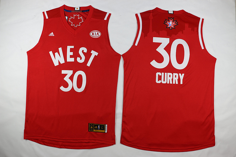2016 NBA All Star Golden State Warriors #30 Curry Red Jersey