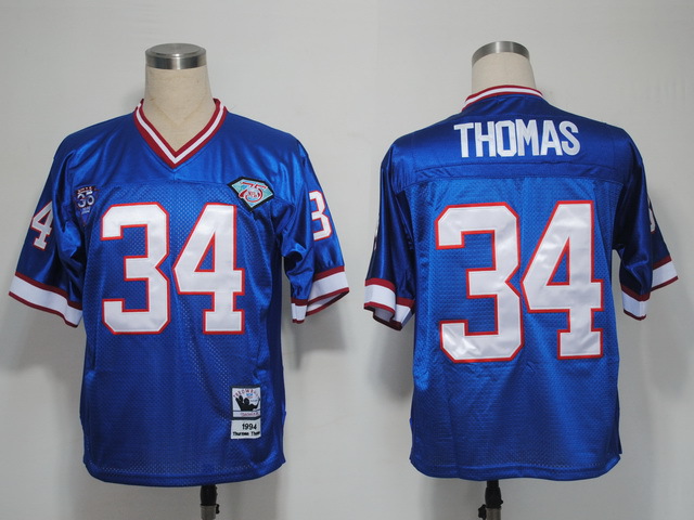 NFL Jerseys Buffalo Bills 34 Thomas Blue M&N 1994