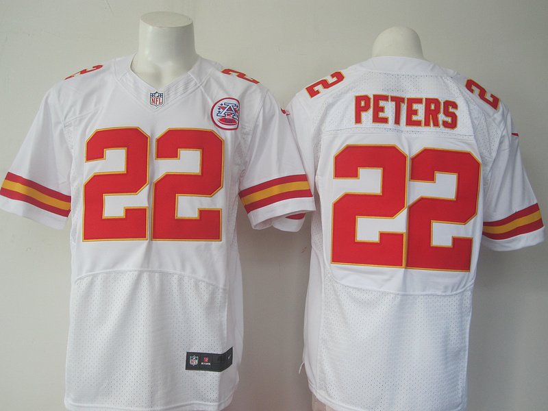 Nike Kansas City Chiefs #22 Peters White Elite Jersey