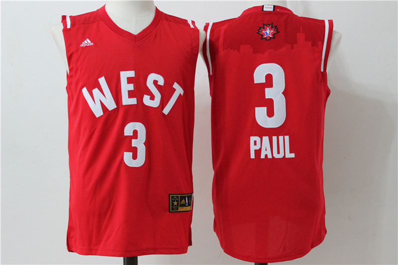 2016 NBA All Star Los Angeles Clippers #3 Paul Red Jersey