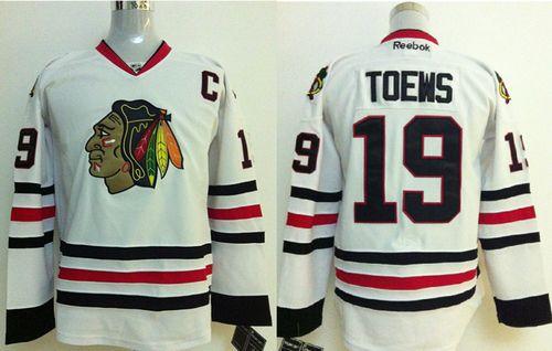 Reebok NHL Chicago Blackhawks 19# Toews White V Neck jersey