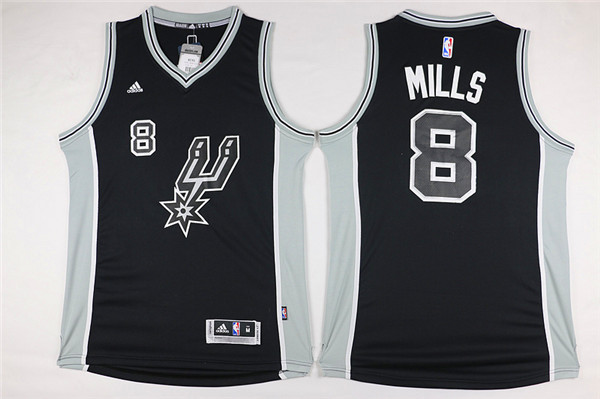 NBA San Antonio Spurs #8 Mills Black New Jersey