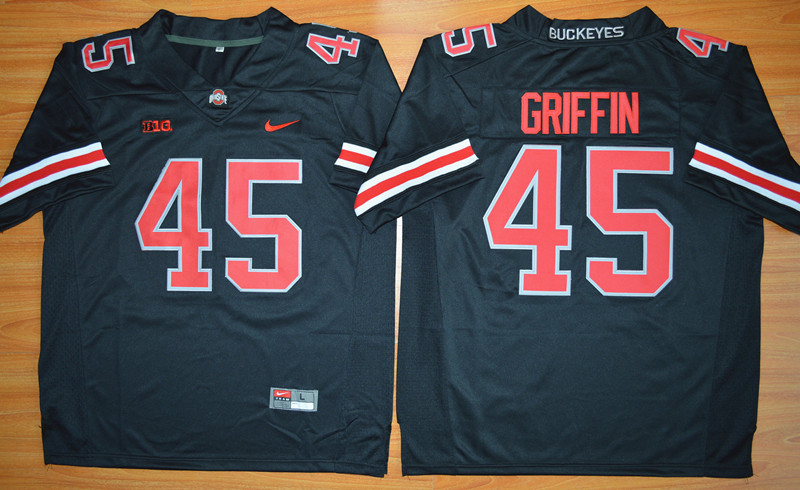 NCAA Ohio State Buckeyes #45 Archie Griffin Black Jersey
