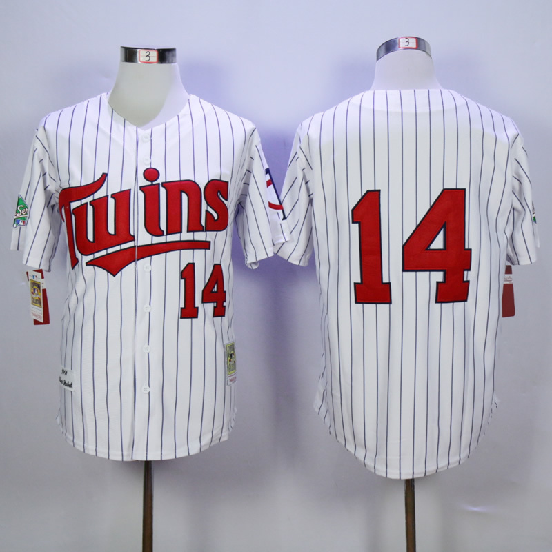 White Jersey:  Hrbek M&N MLB #14 Minnesota Twins Jersey In   White