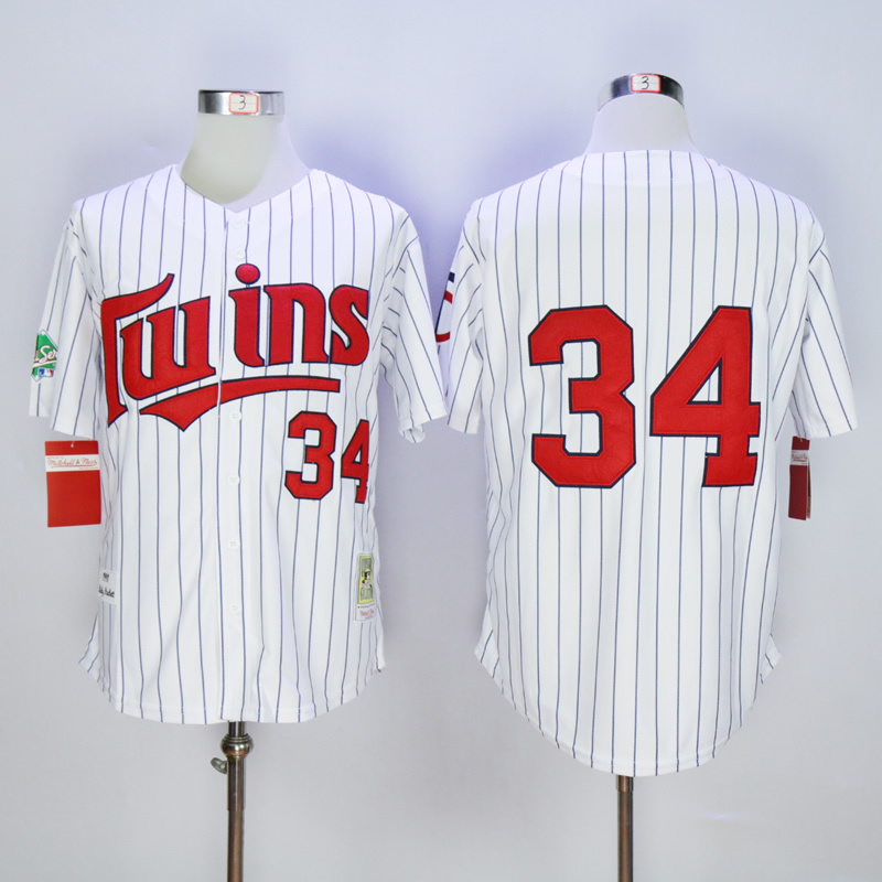 MLB Minnesota twins #34 Kirby Puckett White jersey