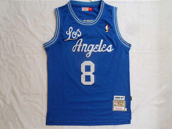 Throwback #8 Blue Kobe Bryant Los Angeles Lakers jersey