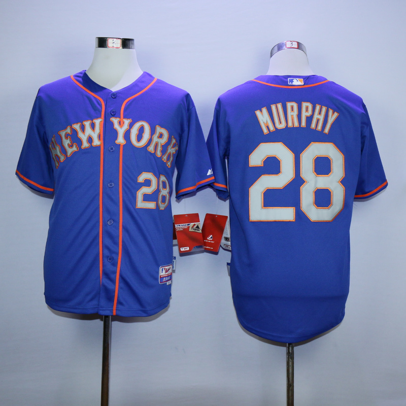 MLB New York Mets #28 Murphy Cool Base Blue Jersey