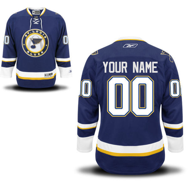 Blues Blue #00 Your Name Third Custom NHL Jersey