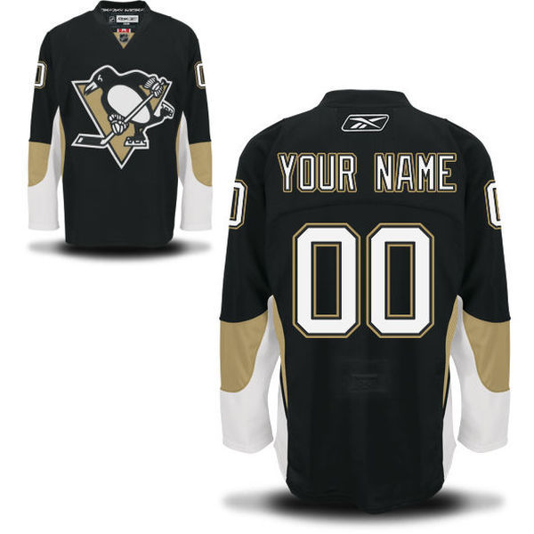 Black Pittsburgh Penguins #00 Your Name Home Premier Custom NHL Jersey