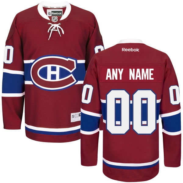 Montreal Canadiens #00 Your Name Home Premier Custom NHL Jersey in Red