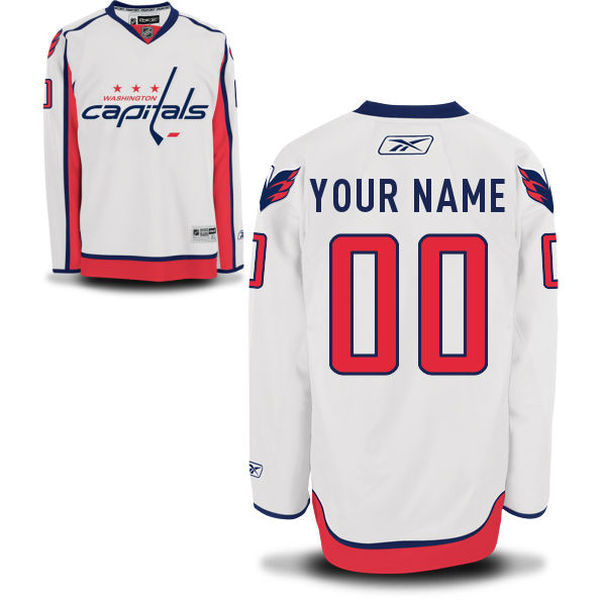 White Capitals #00 Your Name Road Custom Premier NHL Jersey