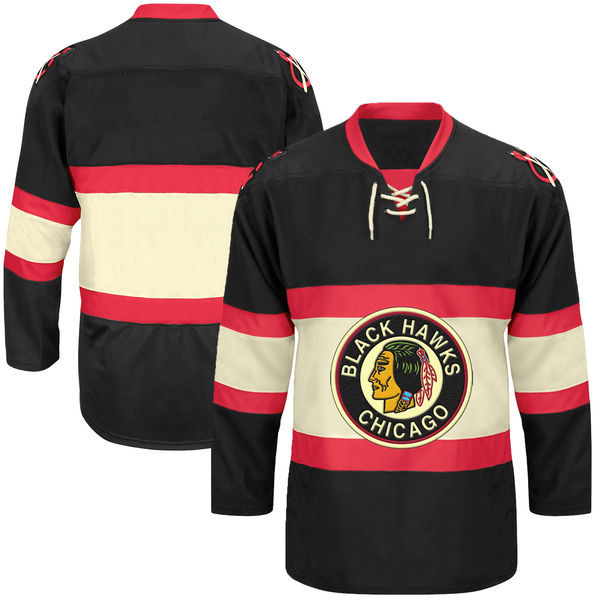 Blackhawks Black #00 Your Name Third Premier Custom NHL Jersey