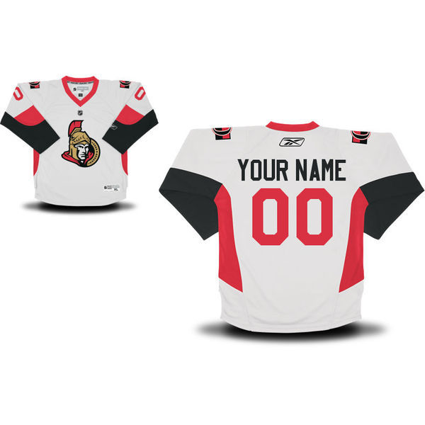 White #00 Your Name Road Premier Custom NHL Ottawa Senators Jersey
