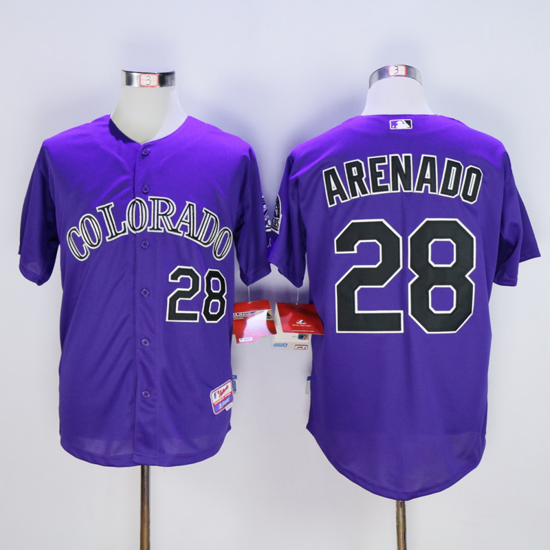MLB Colorado Rockies #28 Arenado Purple Jersey