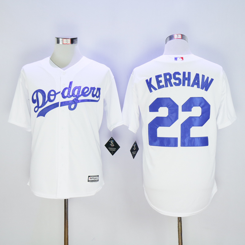 MLB Los Angeles Dodgers #22 Kershaw White New Jersey