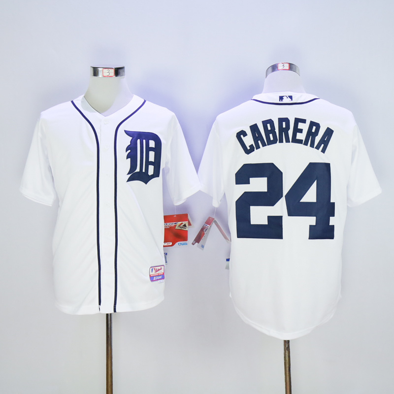 MLB Detroit Tigers #24 Cabrera White New 2015 Jersey 