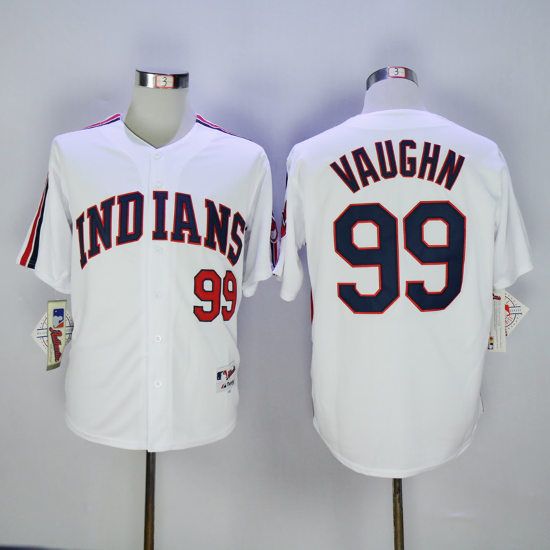 MLB Jerseys Cleveland Indians #99 VAUGHN White Color