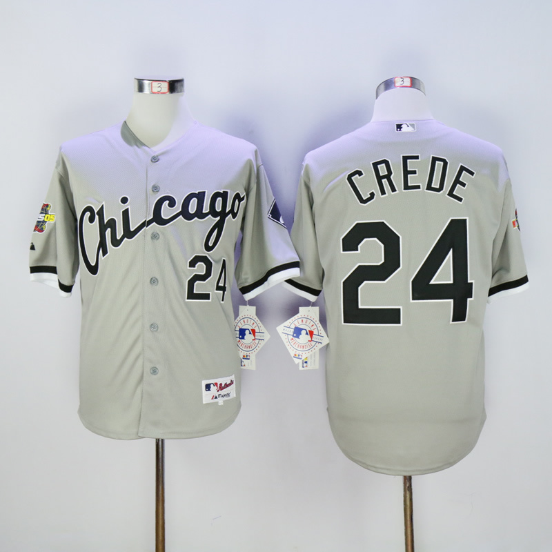 MLB Chicago White Sox #24 Crede Grey Jersey with 2005 Patch