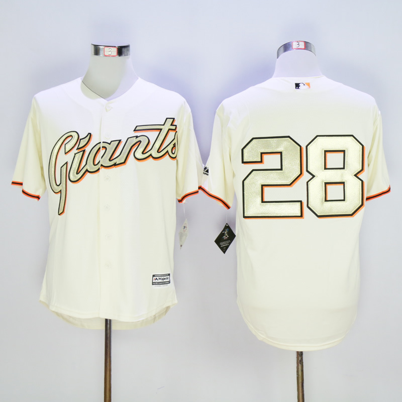 MLB San Francisco Giants #28 Posey Cream 2014 Champion Jersey