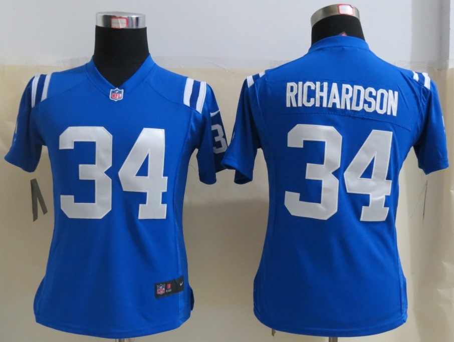 2013 New Women Nike Indianapolis Colts 34 Richardson Blue Elite Jerseys