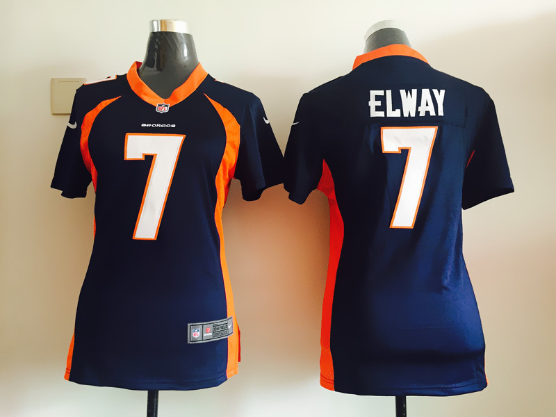 Nike Denver Broncos #7 Elway Blue Women Jersey