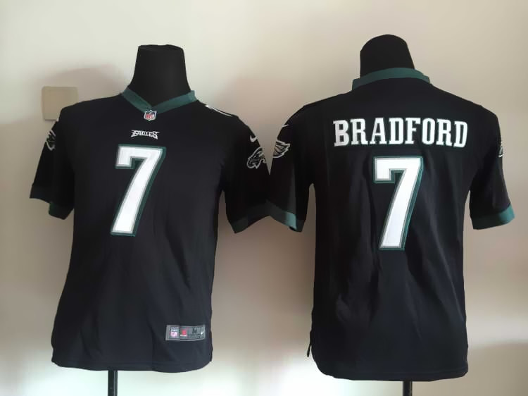 NFL Philadelphia Eagles #7 Bradford Black Kids Jersey 