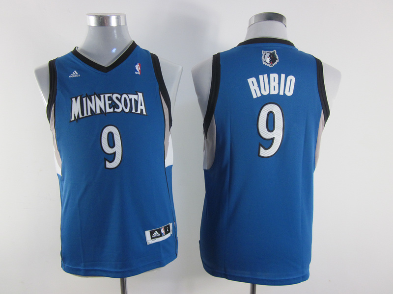 Youth nba Minnesota Timberwolves 9 Ricky Rubio blue(revolution 30 swingman)