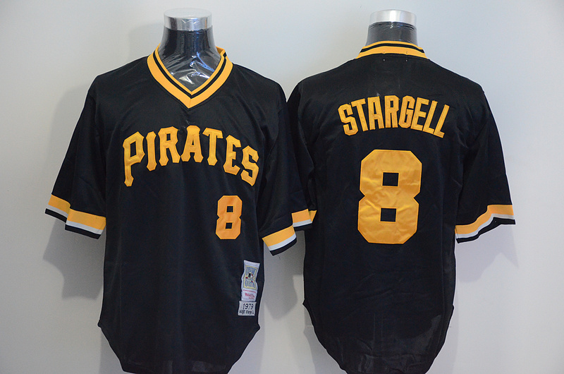 Black Willie Stargell jersey, Pittsburgh Pirates #8 Throwback MLB Jersey