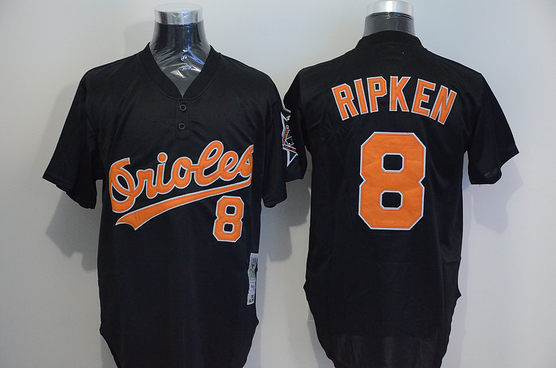 MLB baltimore Orioles #8 Ripken Black Throwback Jerseys