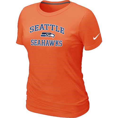  Seattle Seahawks Womens Heart& Soul Orange TShirt 26 