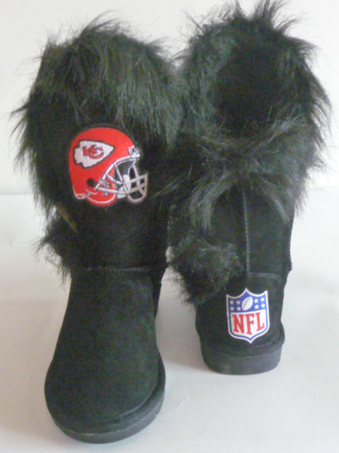 NFL Kansas City Chiefs Cuce Shoes Womens Cheerleader Boots - Black 