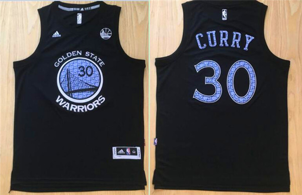 NBA Golden State Warriors #30 Curry Diamond Black Jersey