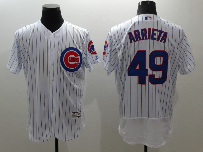 Majestic Chicago Cubs #49 Arrieta White Jersey