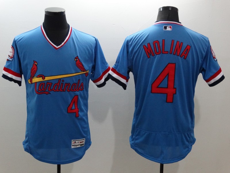 MLB St.Louis Cardinals #4 Molina L.Blue Pullover Jersey