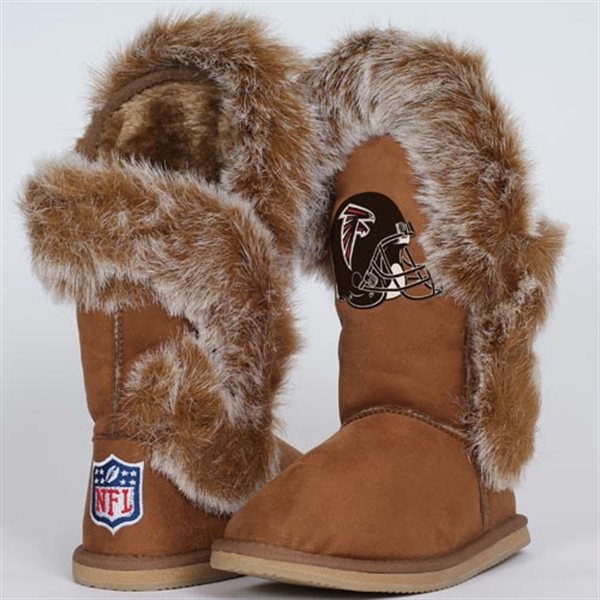 NFL Atlanta Falcons  Womens Cuce Shoes Ladies Fanatic Boots Brown 