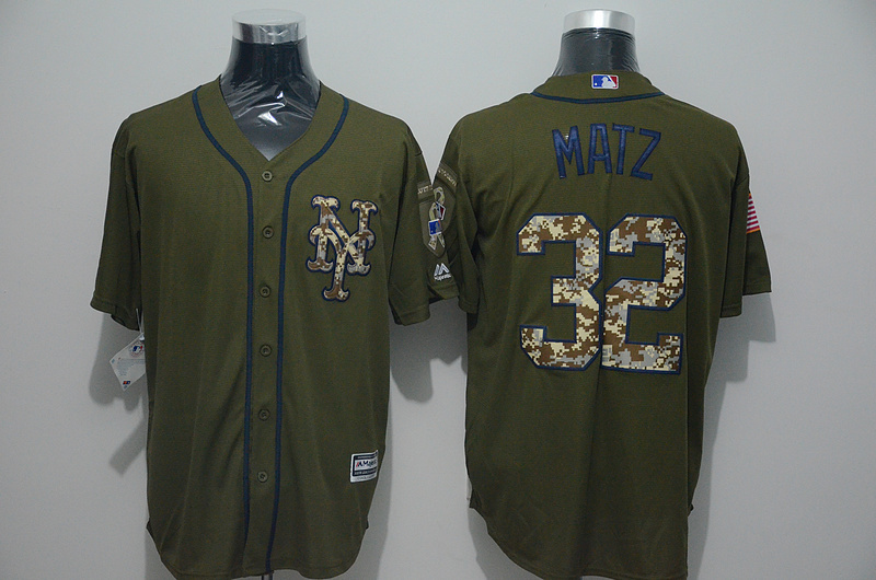 MLB New York Mets #32 Steven Matz Green Salute to Service Jersey 