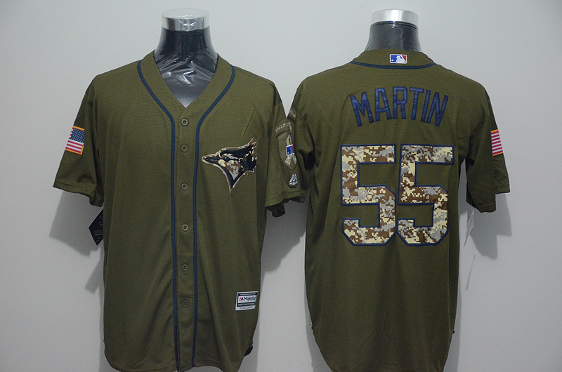 MLB Toronto Blue Jays #55 Russell Martin Green Salute to Service Jersey